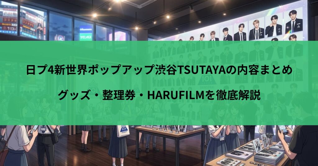 日プ4新世界ポップアップ渋谷TSUTAYAの内容まとめ｜グッズ・整理券・HARUFILMを徹底解説