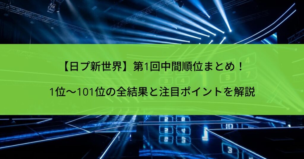 【日プ新世界】第1回中間順位まとめ！1位〜101位の全結果と注目ポイントを解説