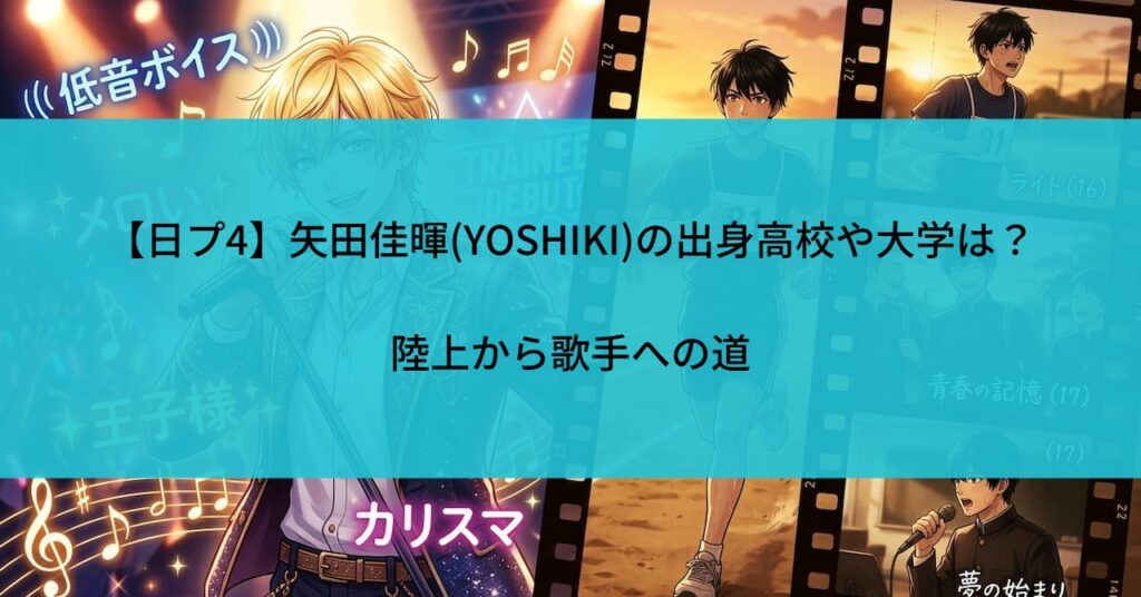 【日プ4】矢田佳暉(YOSHIKI)の出身高校や大学は？陸上から歌手への道