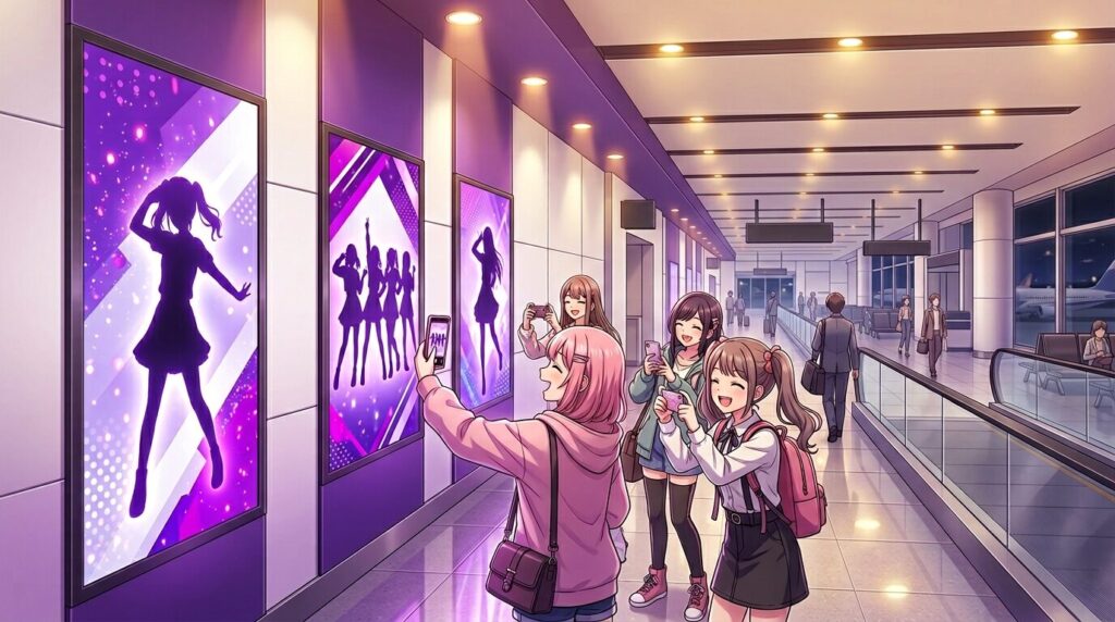  等身大サイネージが並ぶMEET & GREET GATEのイメージ