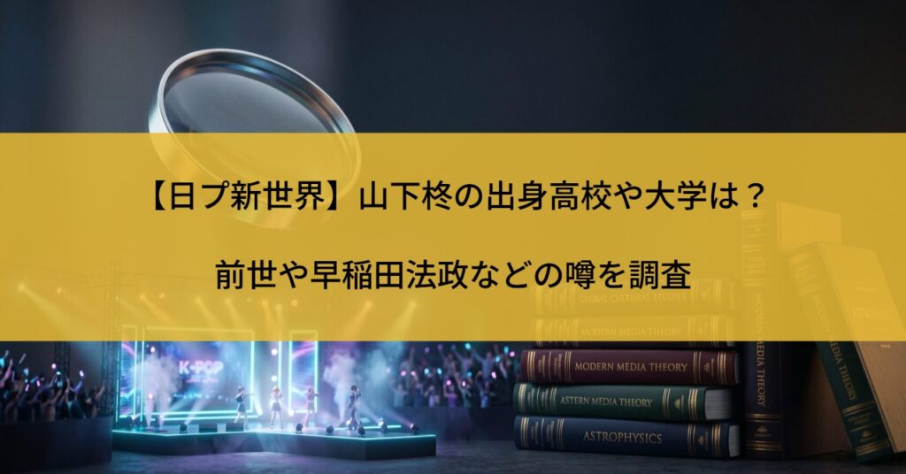 【日プ新世界】山下柊の出身高校や大学は？前世や早稲田法政などの噂を調査