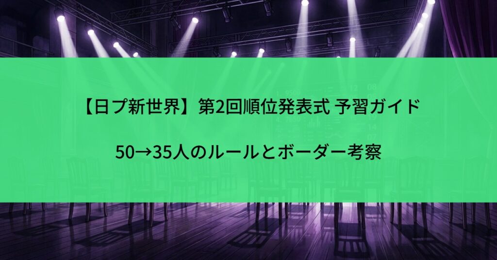 【日プ新世界】第2回順位発表式 予習ガイド｜50→35人のルールとボーダー考察